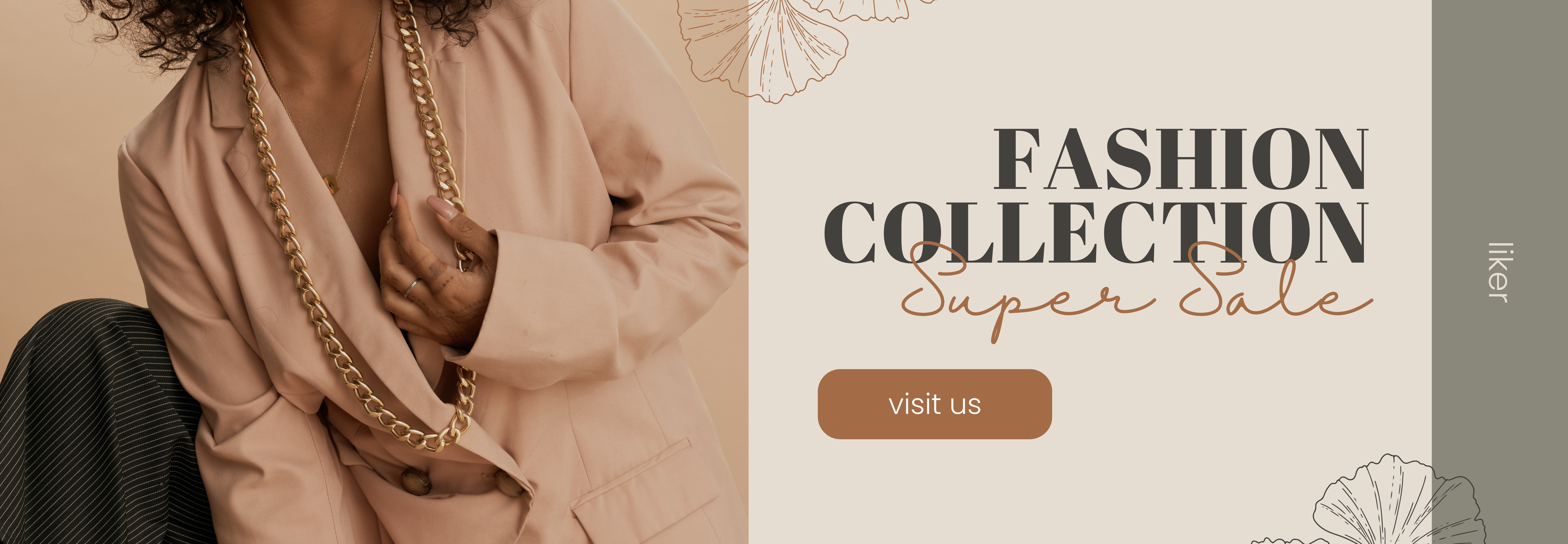 Brown and Grey Minimalist Fashion Collection Sale Banner